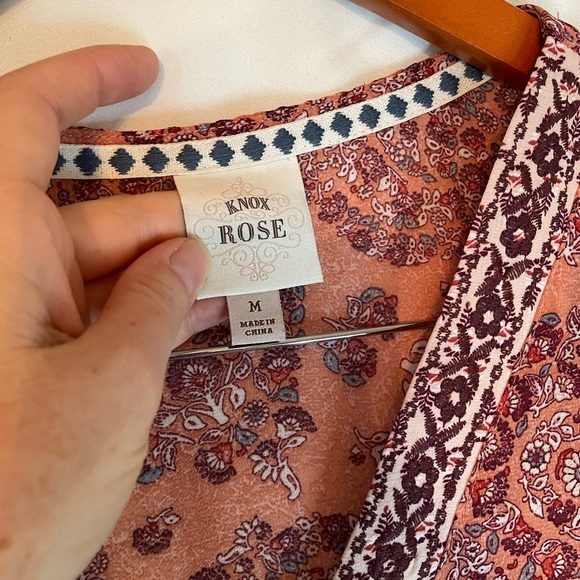 Knox Rose Sheer Pink Paisley Babydoll BOHO - Picture 2 of 5